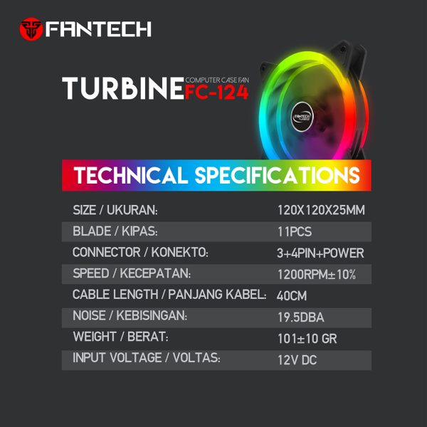 PACK 3 VENTILADORES RGB FC-124 FANTECH - Imagen 8