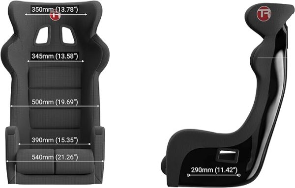 Trak Racer - Asiento fijo de fibra de vidrio estilo GT - Imagen 5