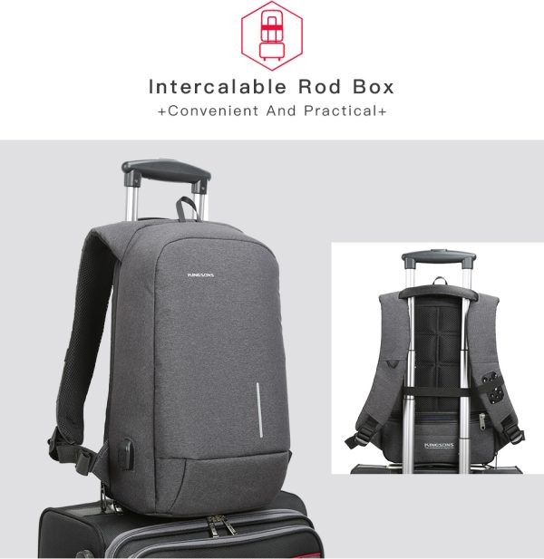 Mochila para Portatil repelente al agua/ anti robo Kingsons - Imagen 4