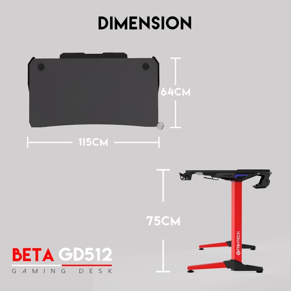 Escritorio FANTECH BETA GD512/LUZ LED/ GESTIÓN DE CABLEADO  REACONDICIONADO - Imagen 4