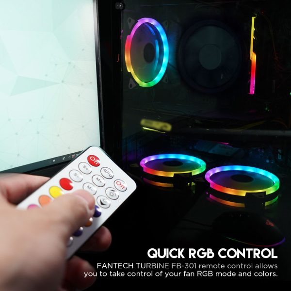 Fantech TOURBINE RGB Pro Pack 3 Ventiladores 120mm ARGB + Hub H66F RGB + Control Remoto - Imagen 6