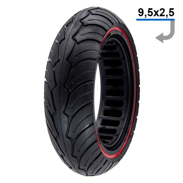 Rueda maciza ultraligera 9,5x2,5 roja para NIU