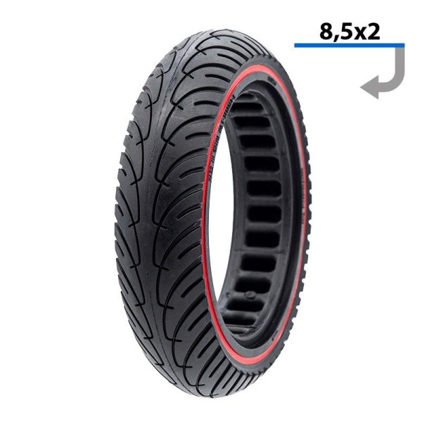 Rueda maciza ultraligera 8,5x2-6,1/B34 - línea roja [Nedong]
